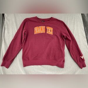 Virginia Tech Hokies Women's Colosseum Maroon Sweatshirt Crewneck XL Embroidered